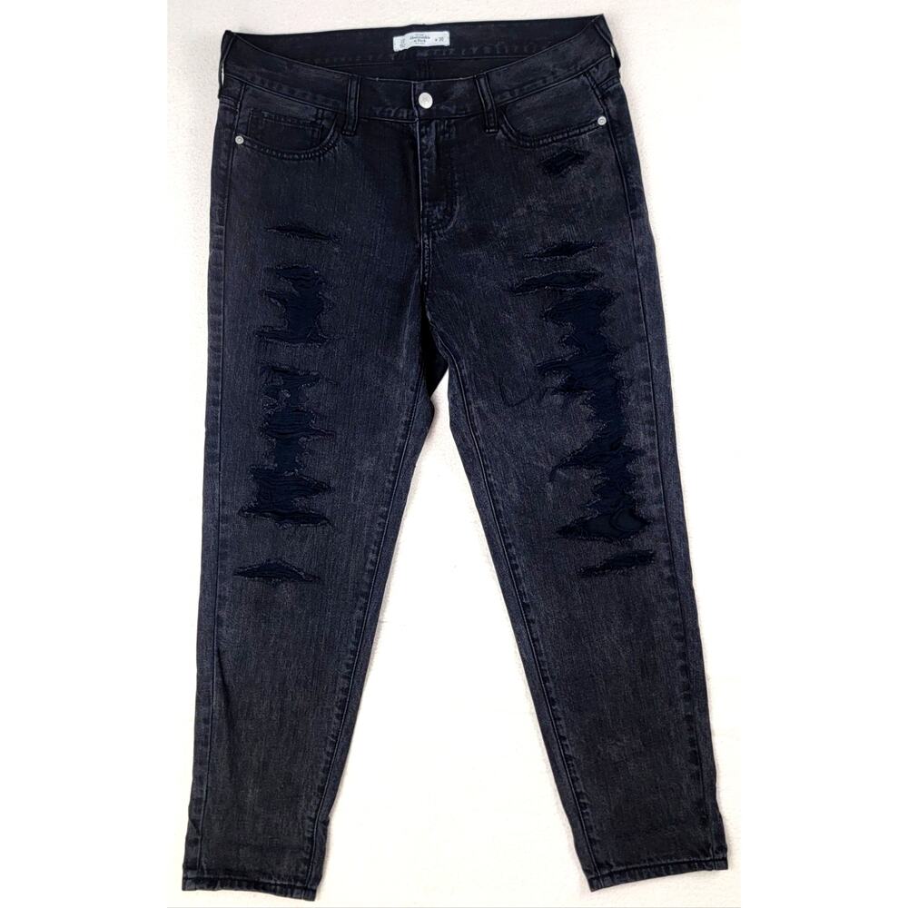Abercrombie Black Destroyed Skinny Jeans Size 10 W30